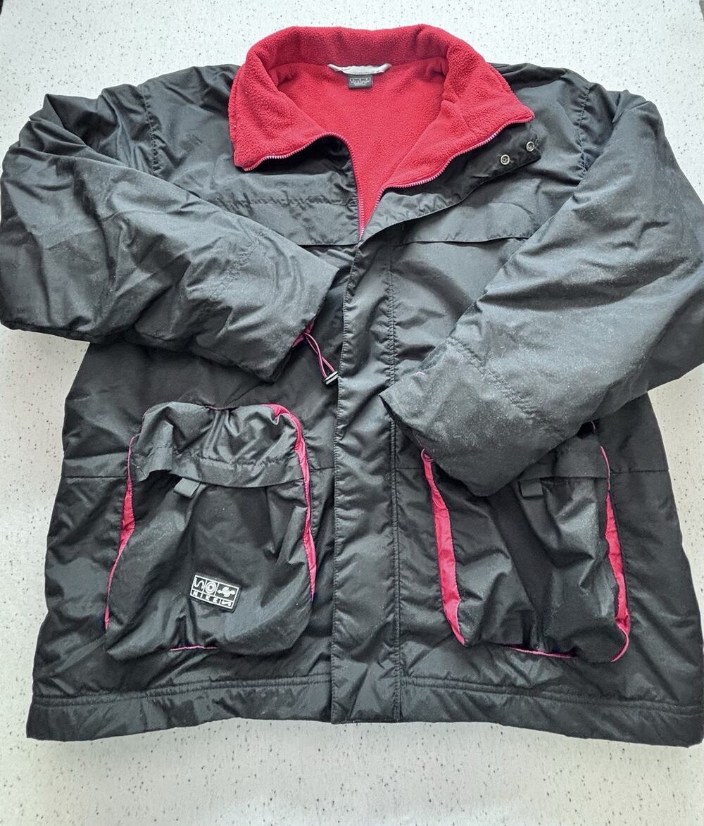 Vintage Nike 6.0 Outerwear Jacket Mens L Black Red Fleece Lined Full Zip Utility